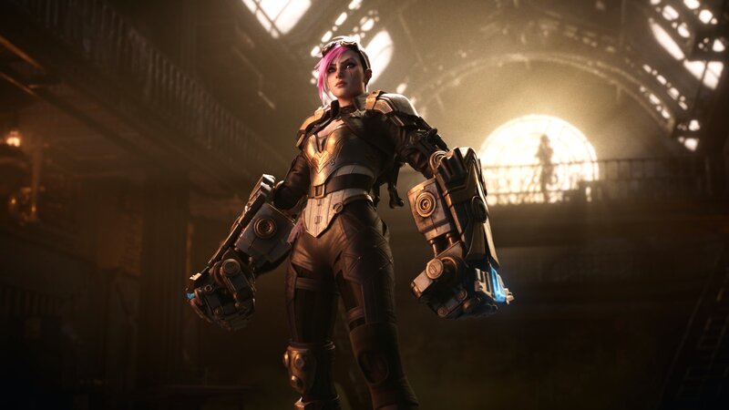 Female Character in Armor — Black, Dramatic, 3d Render, Mechanical Gloves
