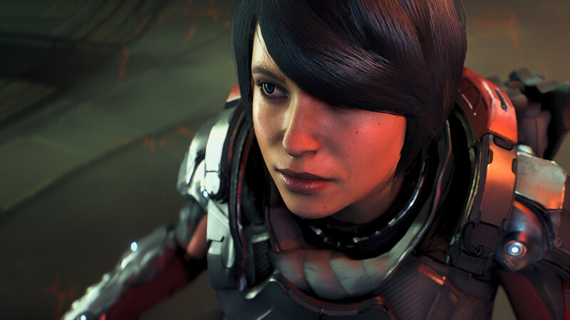 Female Character in Armor — Black, Dramatic, 3d Render, Short Hair
