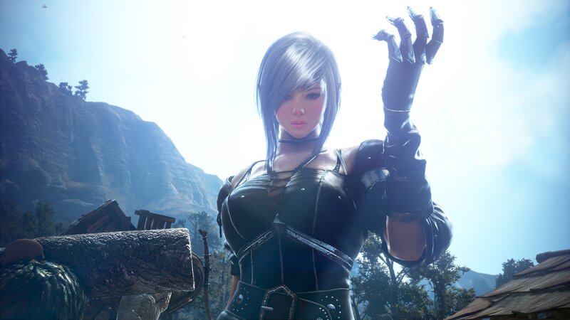 Female Character in Armor — Black, Dramatic, Afternoon