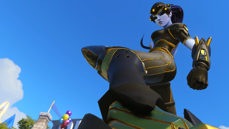 Female Character in Armor — Blue, Confident, Afternoon
