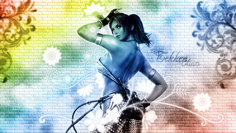 Female Character in Armor — Blue, Dramatic, Digital Art, Brick Wall