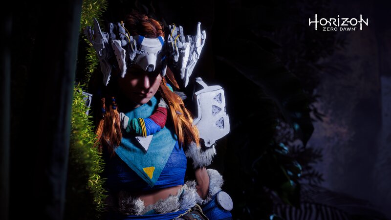 Female Character in Armor — Blue, Dramatic, Night, 3d Render, Forest