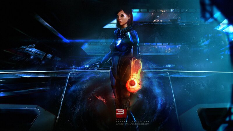 Female Character in Armor — Blue, Dramatic, Night, Digital Art, Sci-fi Suit