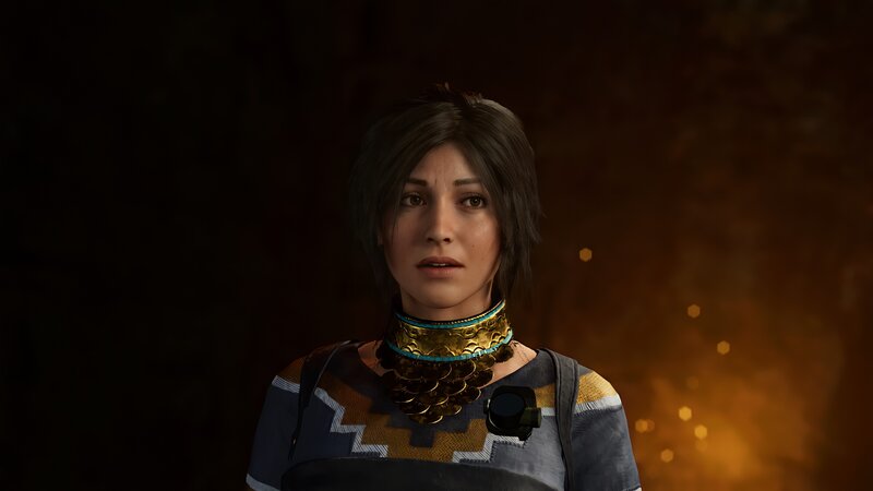 Female Character in Armor — Brown, Dramatic, 3d Render, Necklace