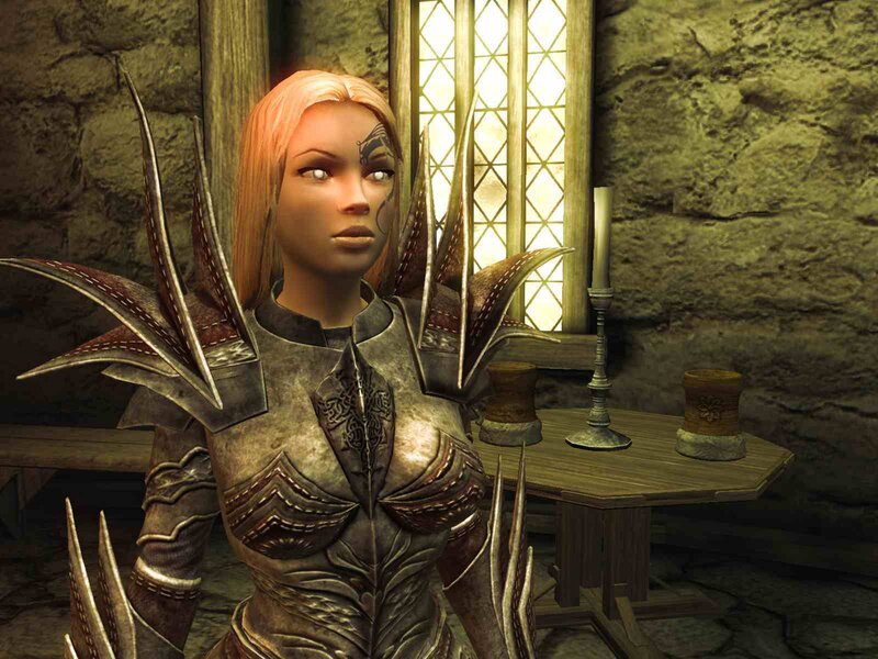 Female Character in Armor — Brown, Serious