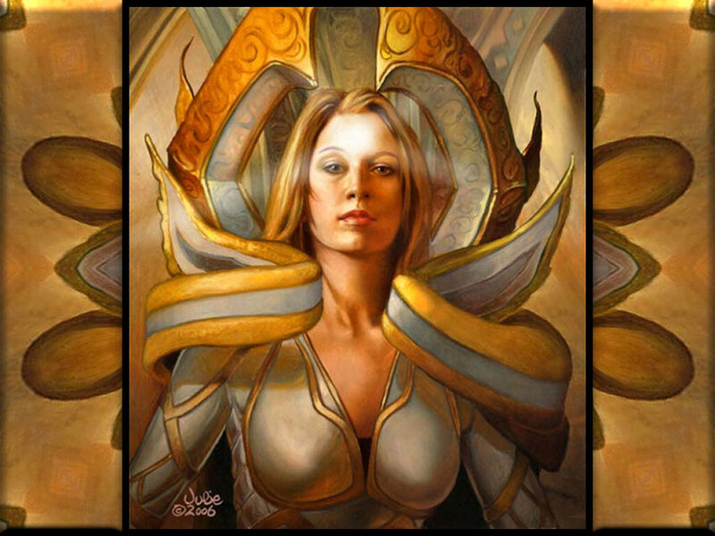 Female Character in Armor — Gold