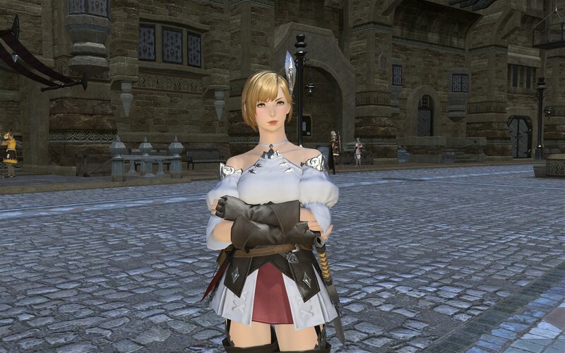 Female Character in Armor — Gray, Calm