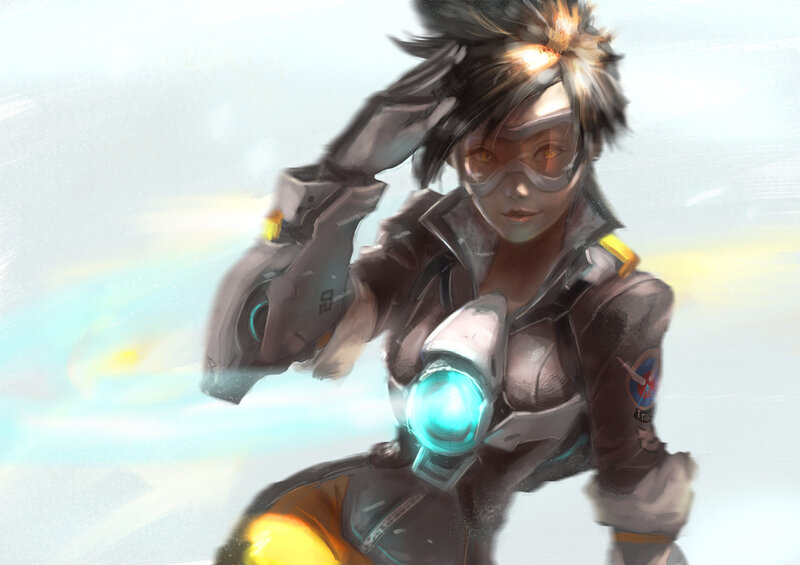 Female Character in Armor — Gray, Dynamic