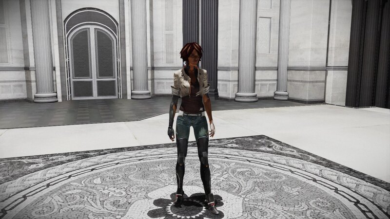 Female Character in Armor — Gray, Neutral