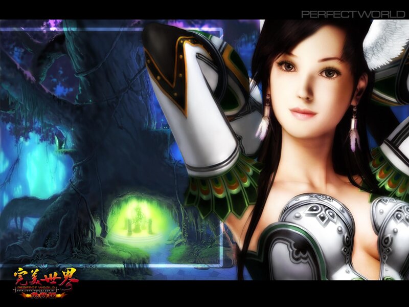 Female Character in Armor — Green