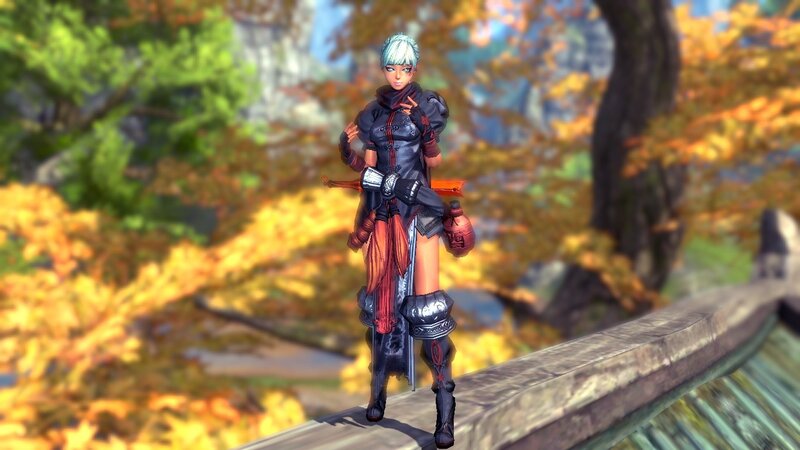 Female Character in Armor — Orange