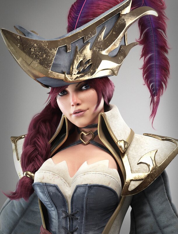 Female Character in Armor — Purple, Confident, 3d Render