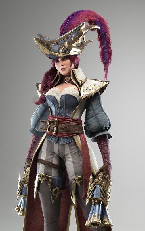 Female Character in Armor — Purple, Confident