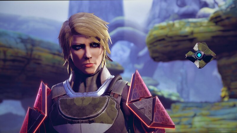Female Character in Armor — Purple, Dramatic, 3d Render, Robot Drone