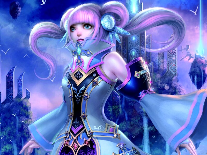 Female Character in Armor — Purple, Fantasy