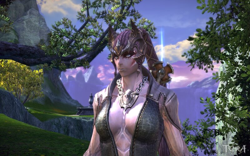 Female Character in Armor — Purple, Serene