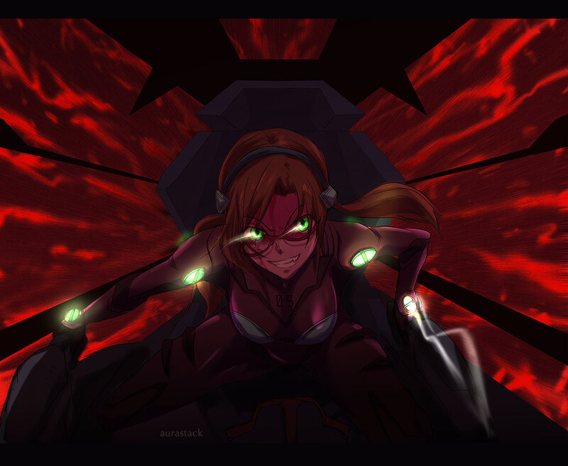 Female Character in Armor — Red, Dramatic