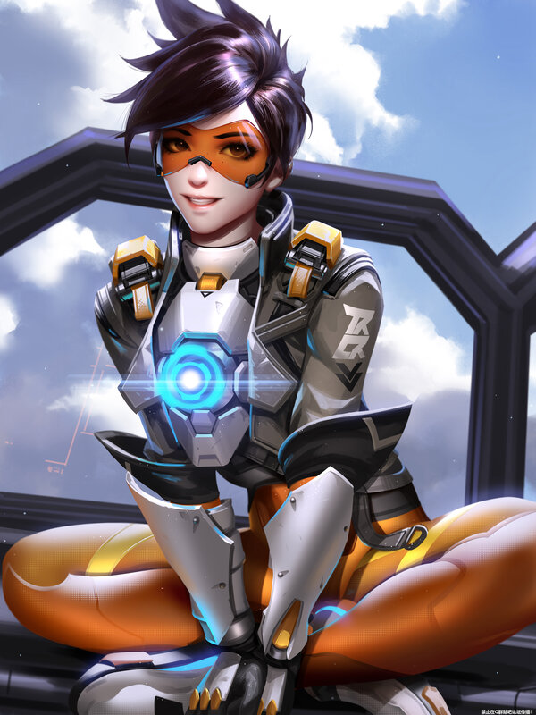 Female Character in Armor — White, Calm