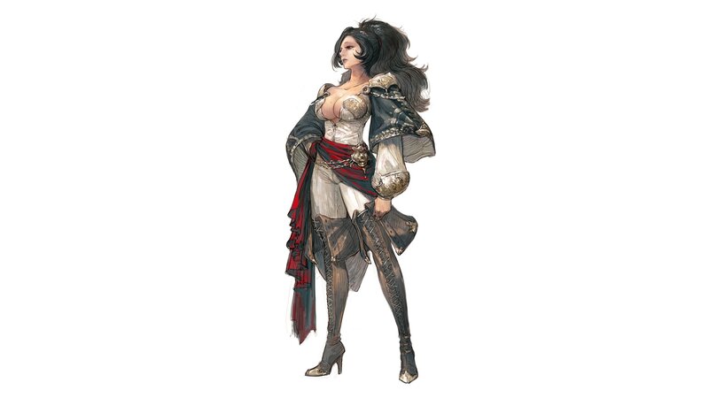 Female Character in Armor — White, Dramatic, Digital Art, Cape