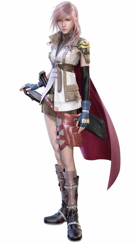Female Character in Armor — White, Serious