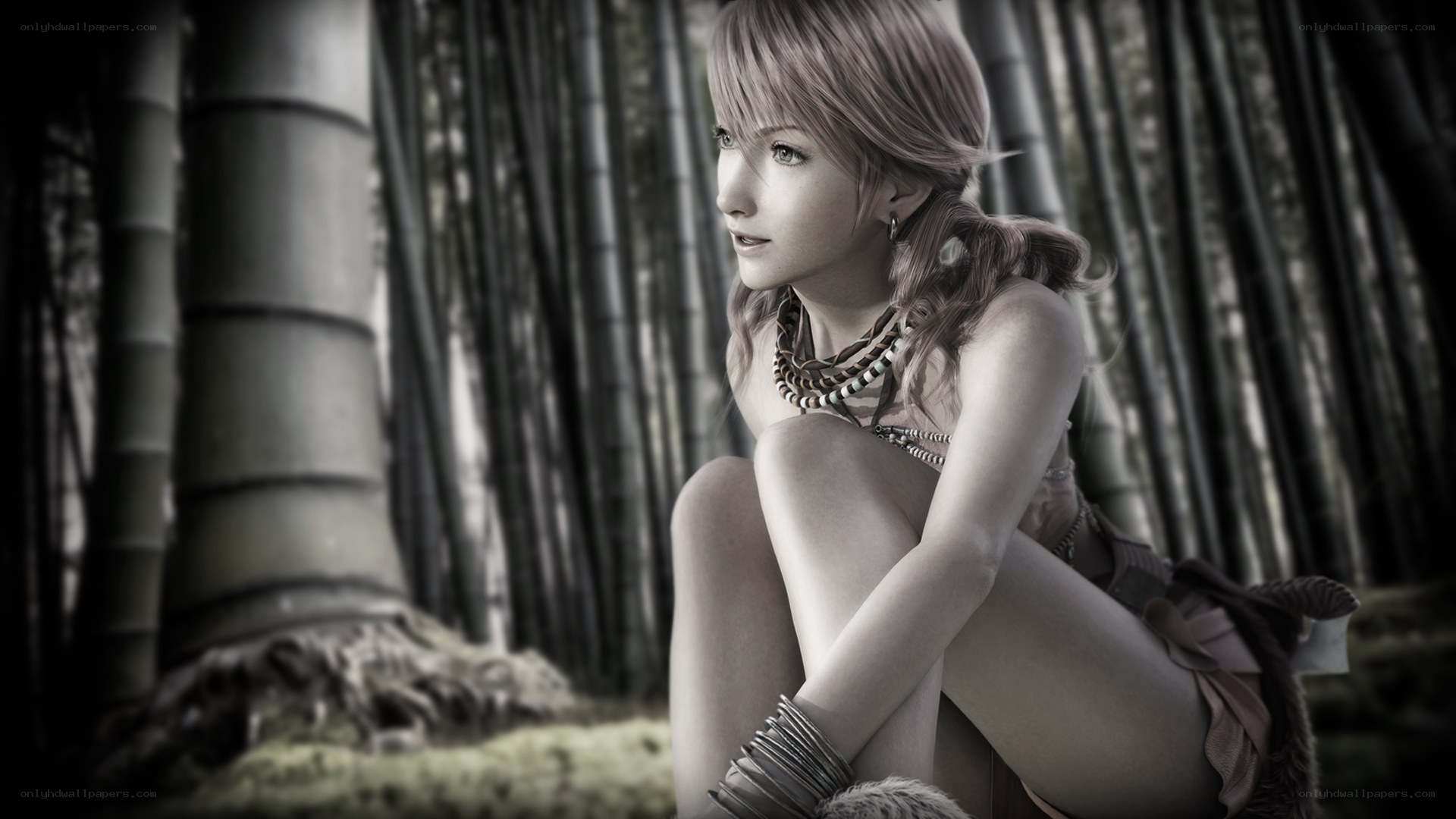 female character in bamboo forest