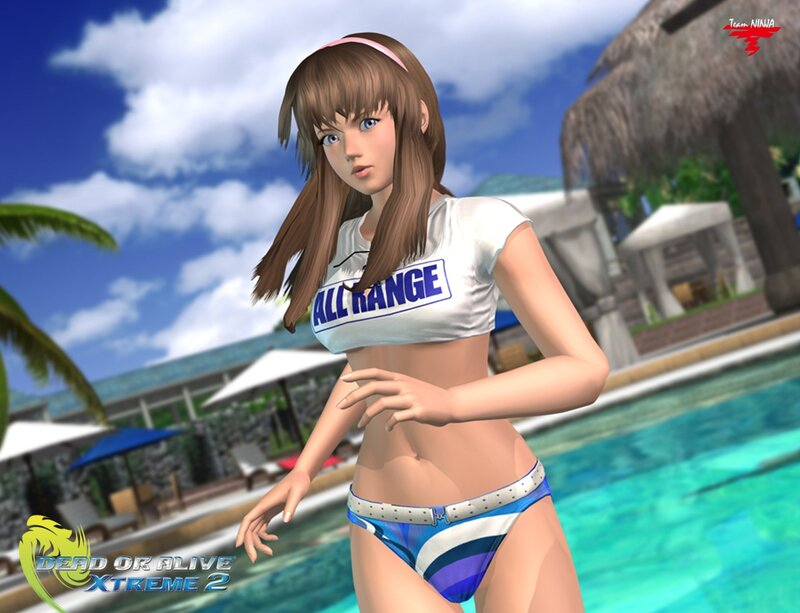 Female Character in Bikini — Blue, Relaxed