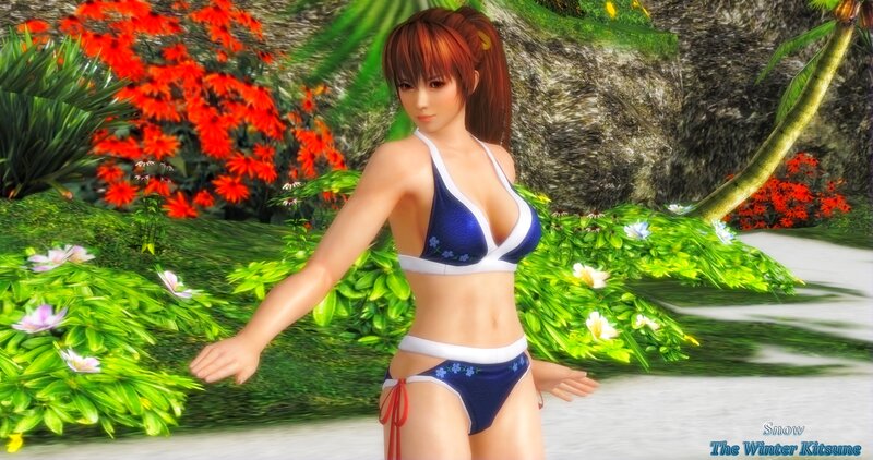 Female Character in Bikini — Blue, Serene
