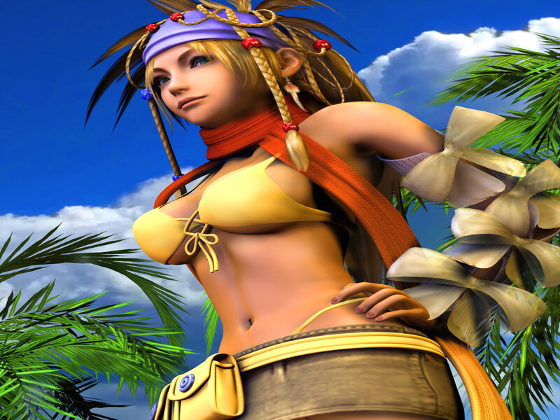 Female Character in Bikini — Blue