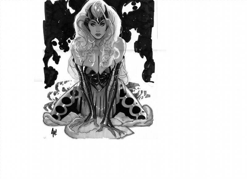 female character in black and white