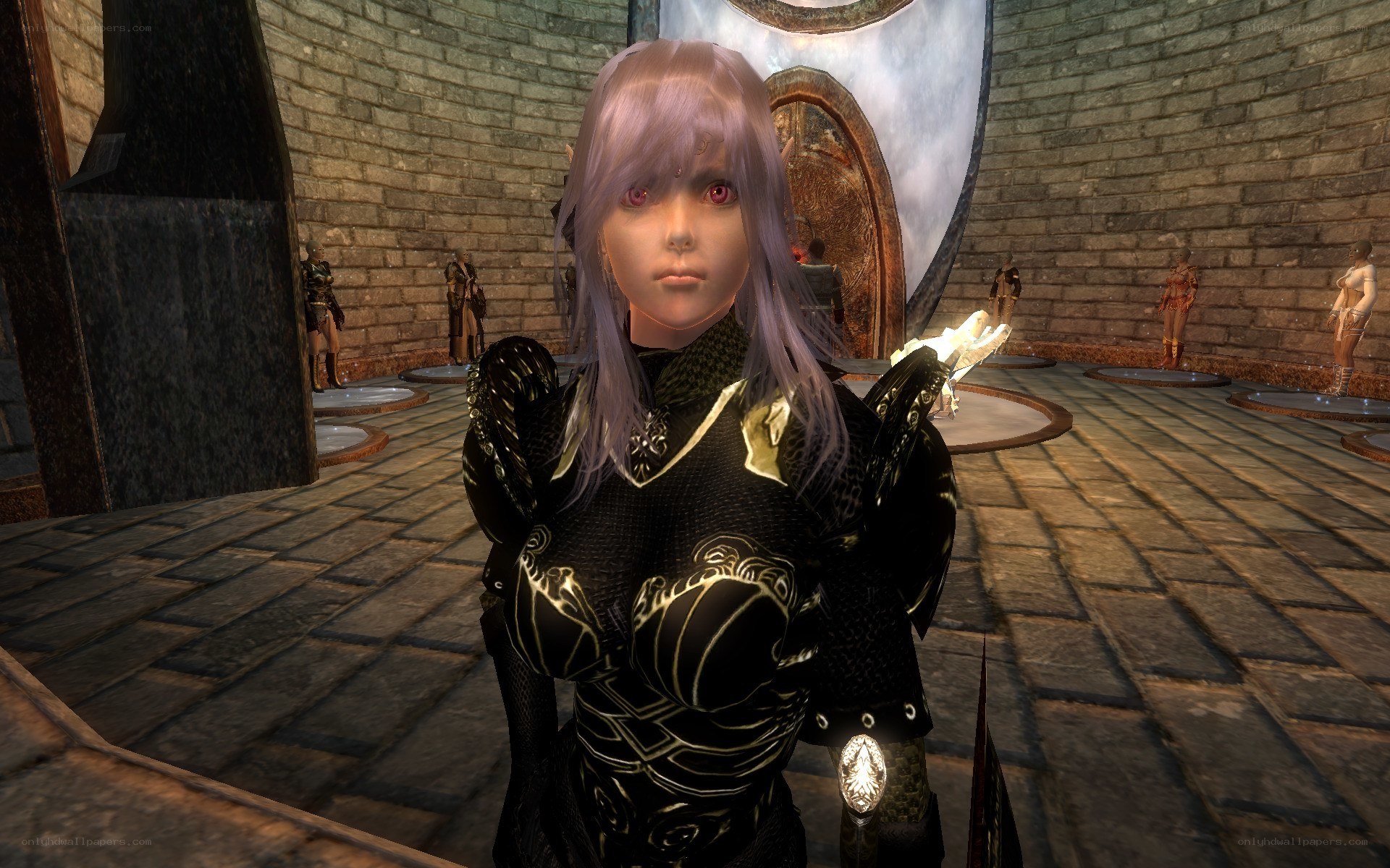 female character in black armor