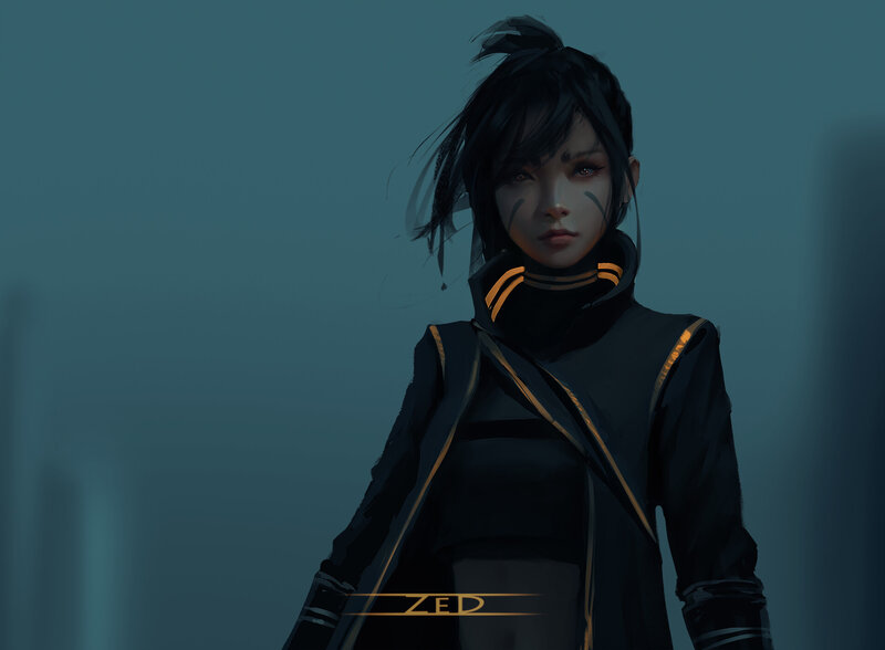 Female Character in Black Coat