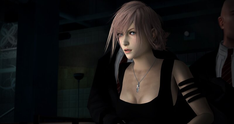 female character in black dress