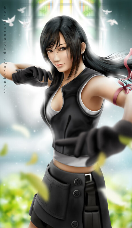 female character in black outfit