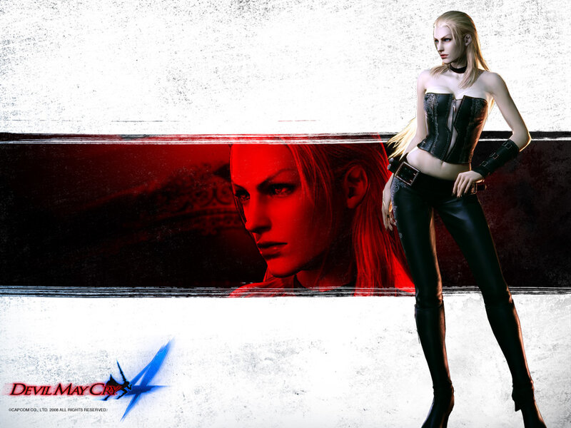 Female Character in Black Outfit — White, Dramatic