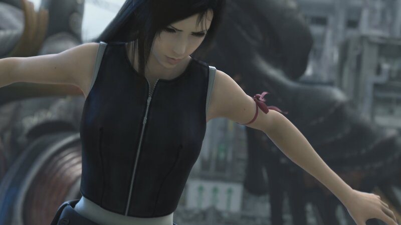 Female Character in Black Top — Serious, 3d Render