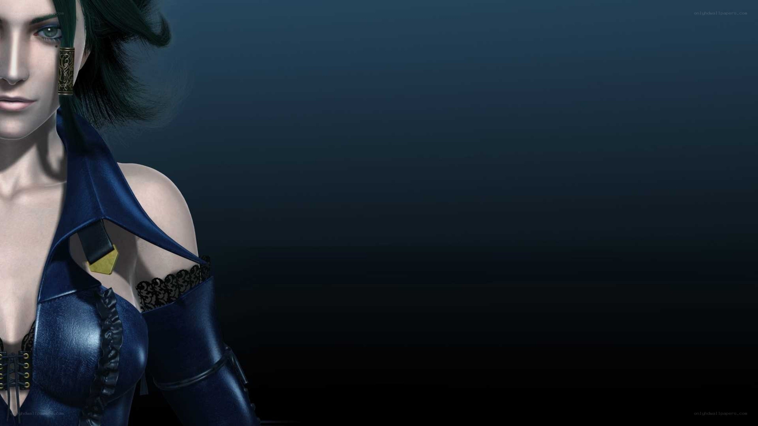 female character in blue armor