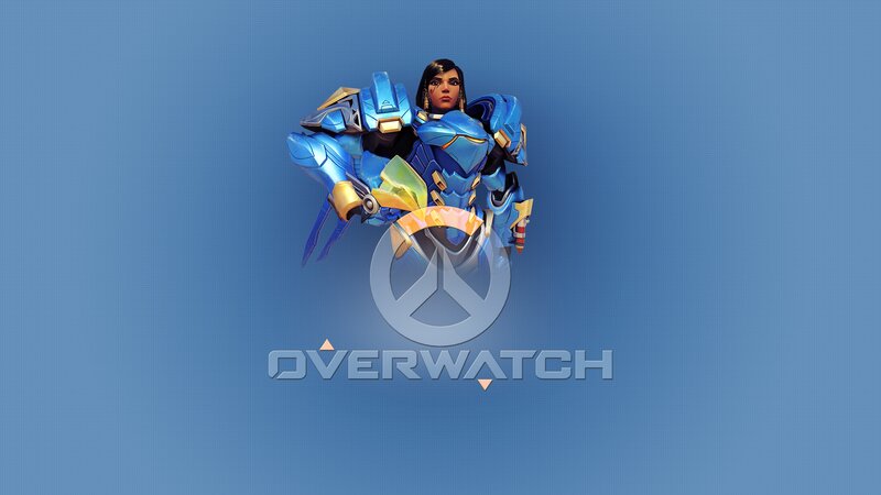 Female Character in Blue Armor — Dramatic, Digital Art, Logo