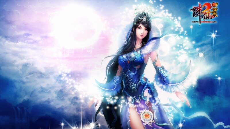 Female Character in Blue Armor — Dramatic, Digital Art, Wings