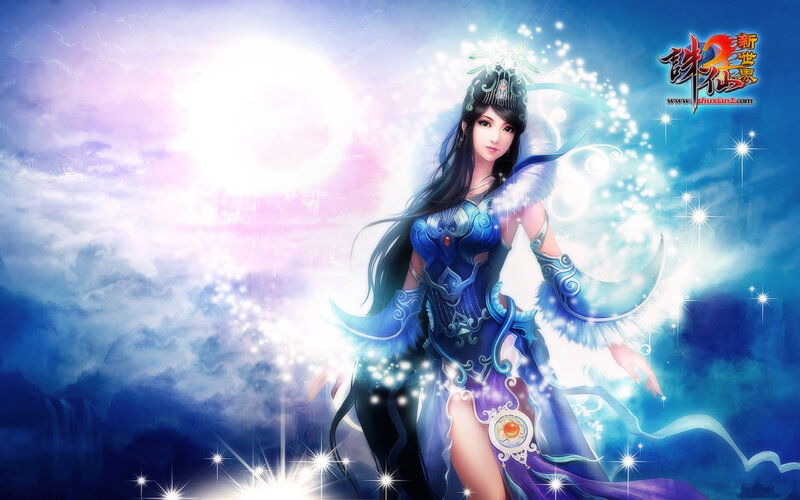 Female Character in Blue Armor — Dramatic