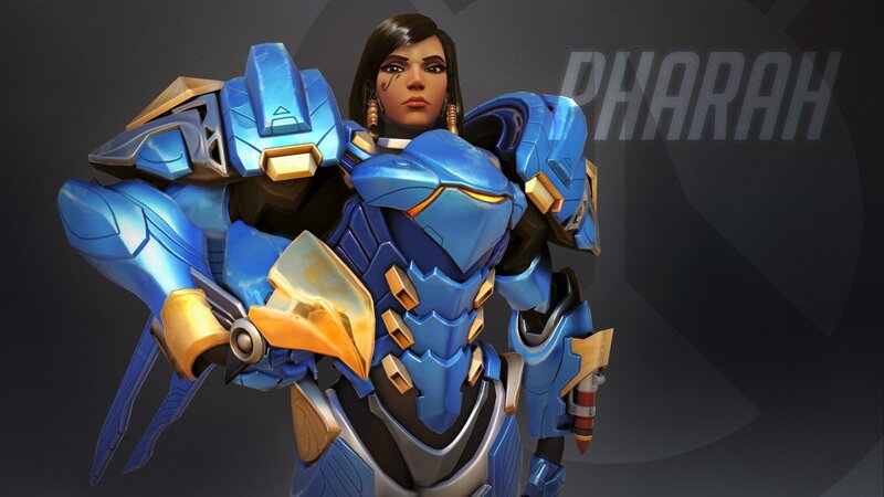 Female Character in Blue Armor — Serious, 3d Render