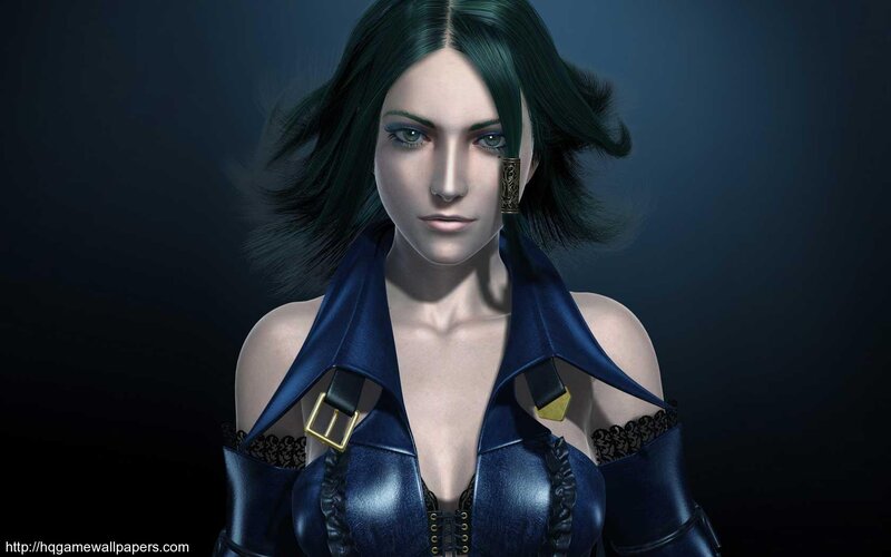 Female Character in Blue Armor — Serious