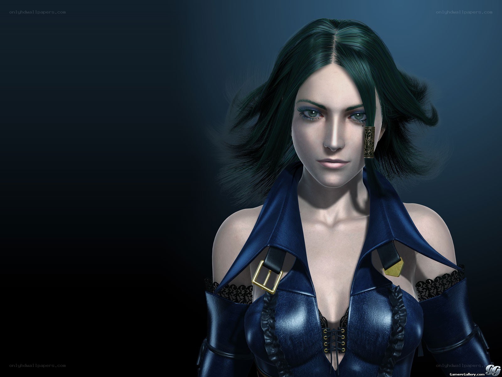 female character in blue armor