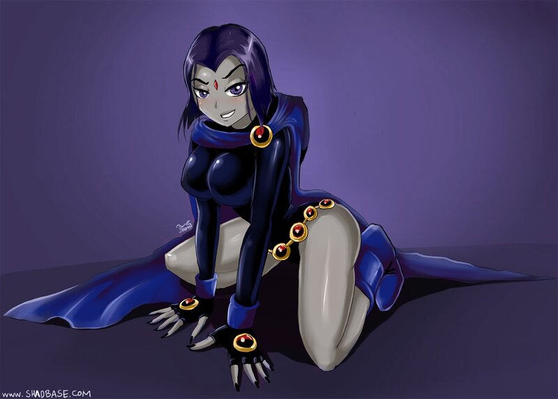 Female Character in Blue Costume — Purple