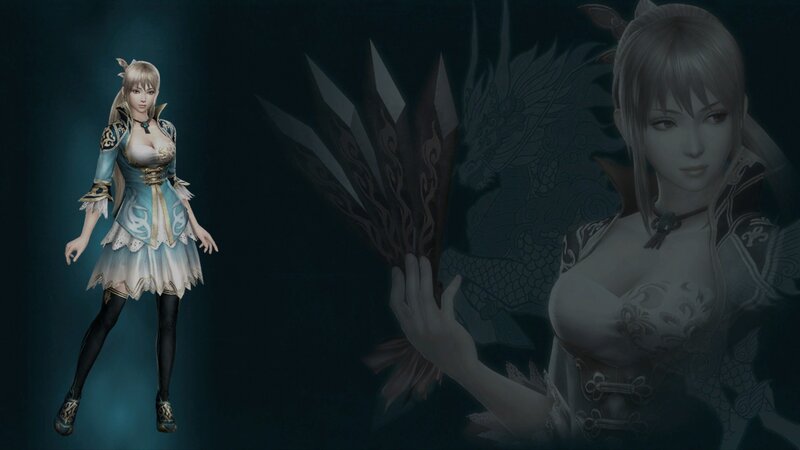 Female Character in Blue Dress — Dramatic, Night
