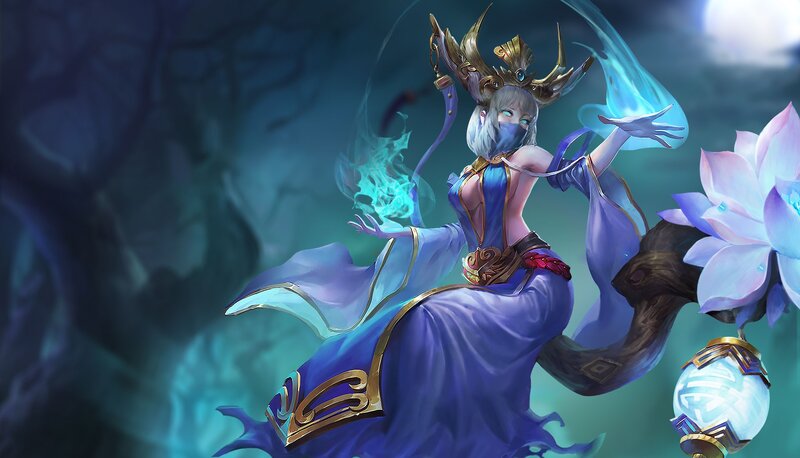 Female Character in Blue Dress — Dramatic
