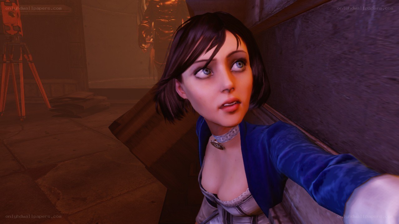 female character in blue jacket