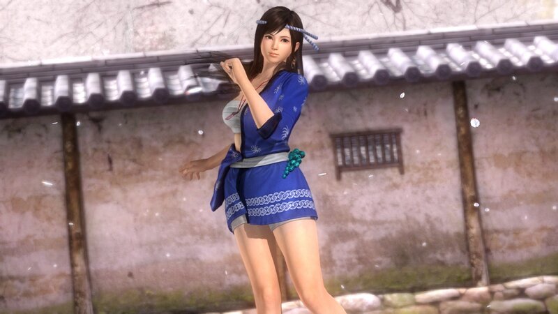 female character in blue kimono