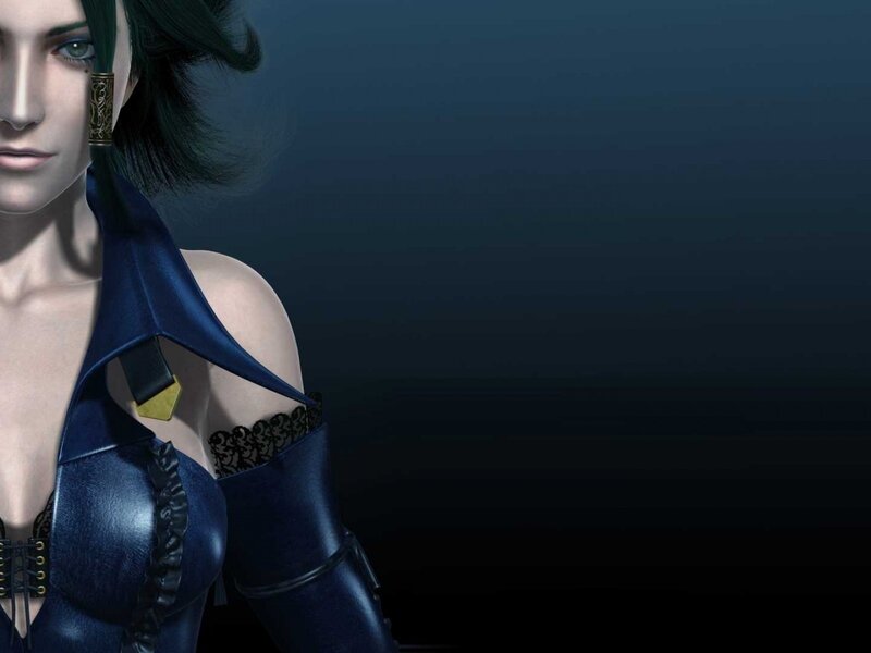 female character in blue outfit