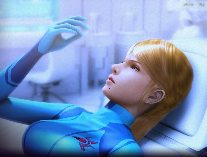 female character in blue suit
