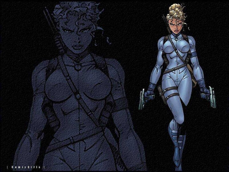 Female Character in Blue Suit — Dramatic